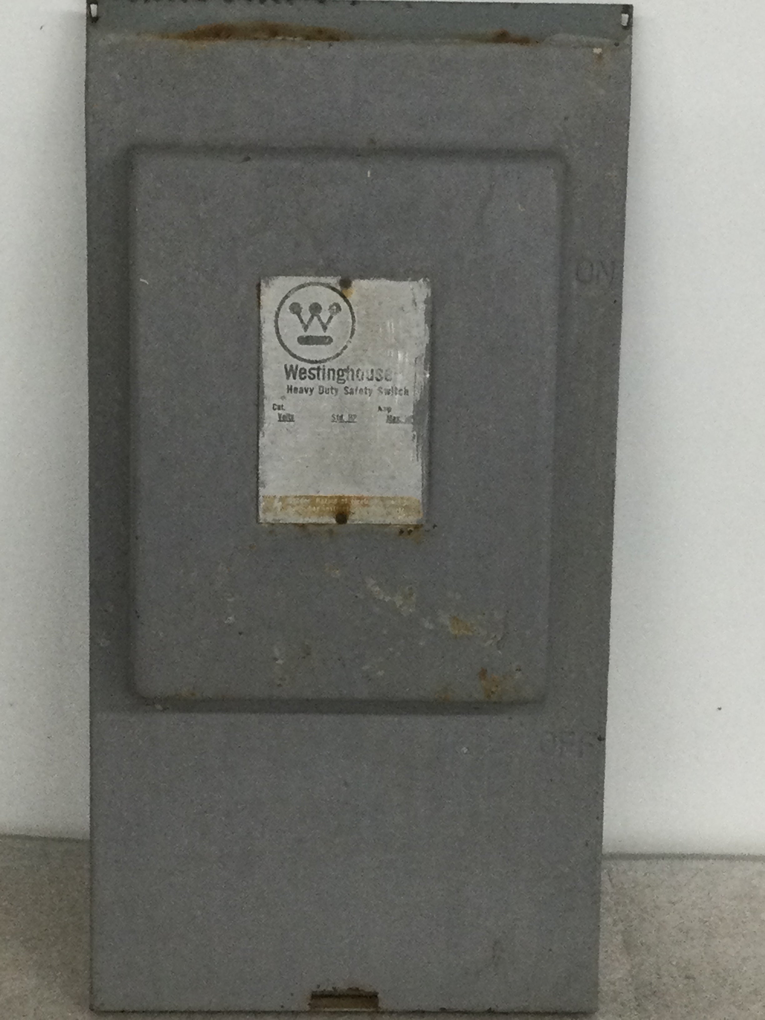 Westinghouse RHF322N 60 Amp 240V Heavy Duty Safety Switch Cover 16 1/4