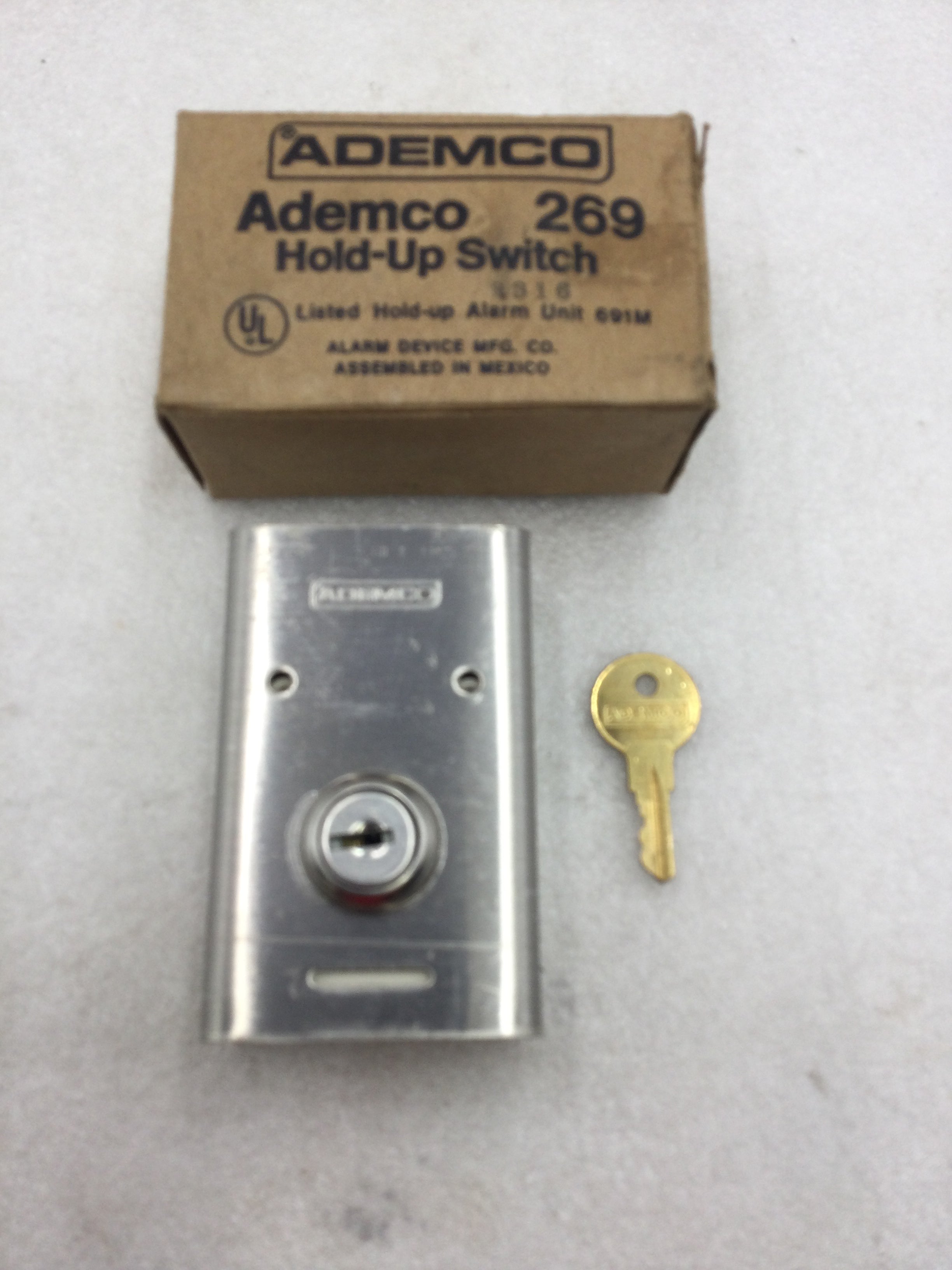 Ademco 269 HoldUp Switch Hard Wired Surface Mount w/Stainless Steel C