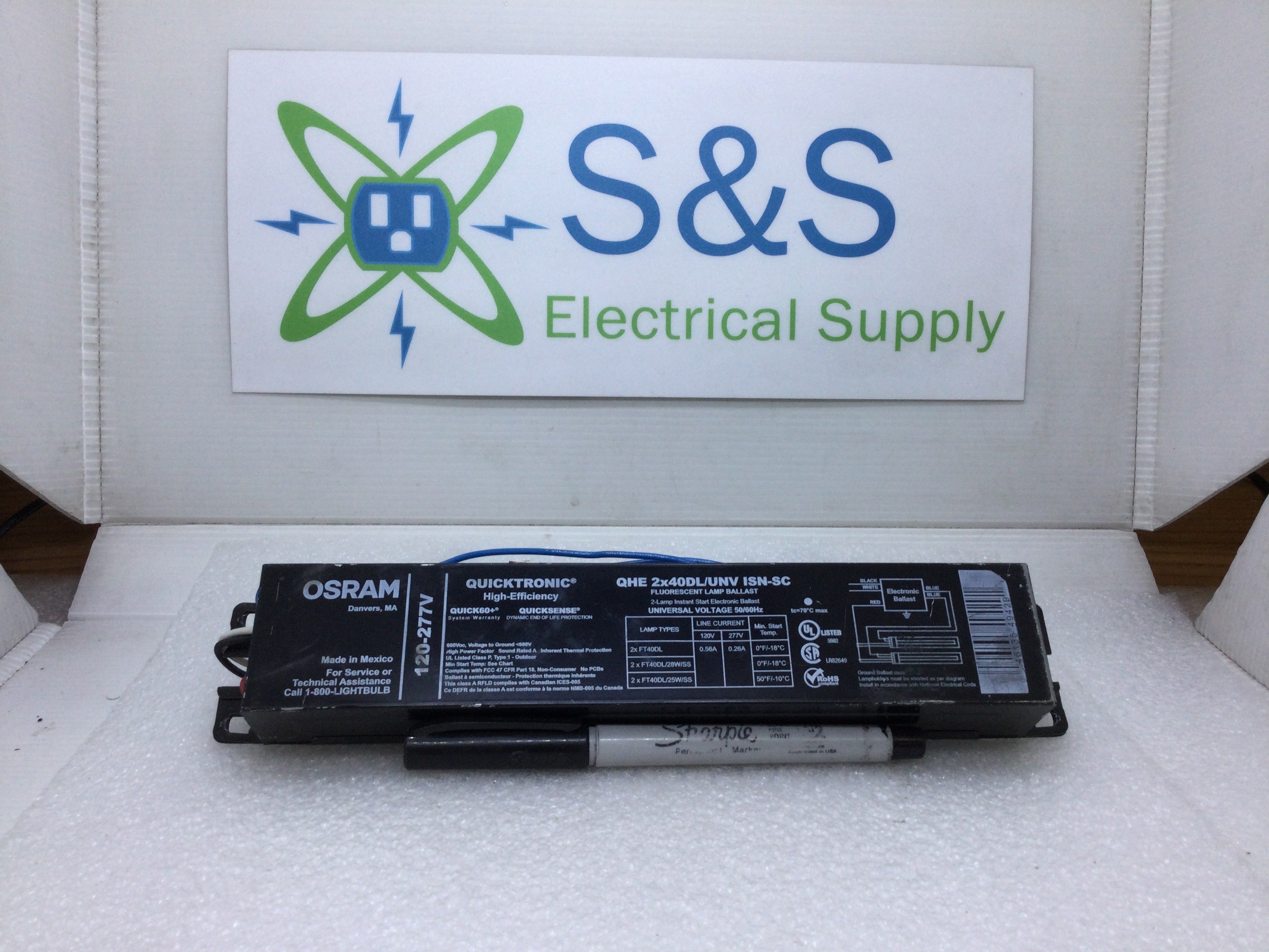 Osram QHE2x40DL/INV ISNSC Flouresecent Lamp Ballast 2Lamp Instant St