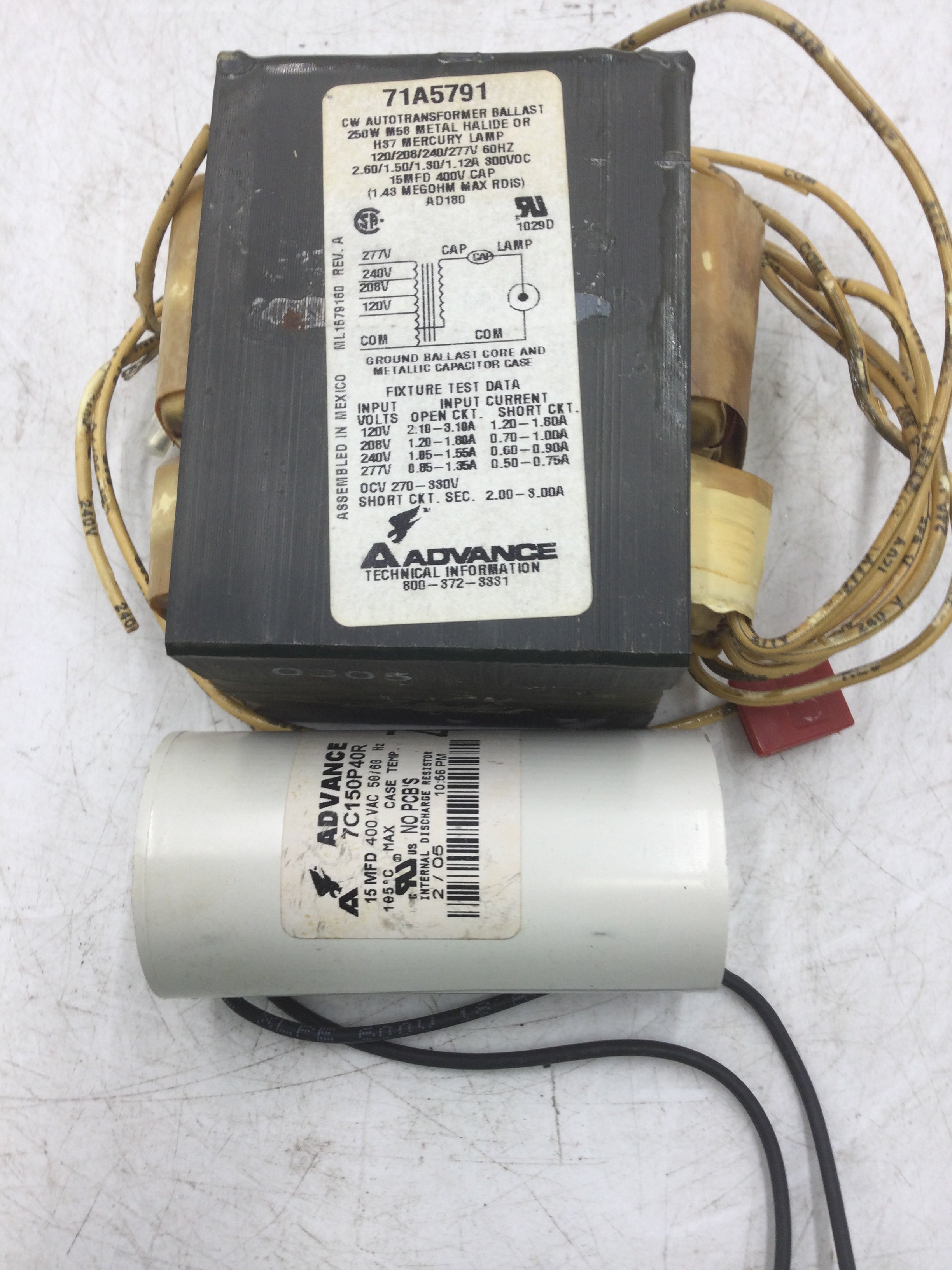 Advance 71A5791 Metal Halide /Mercury Ballast 250 Watts with Multiple