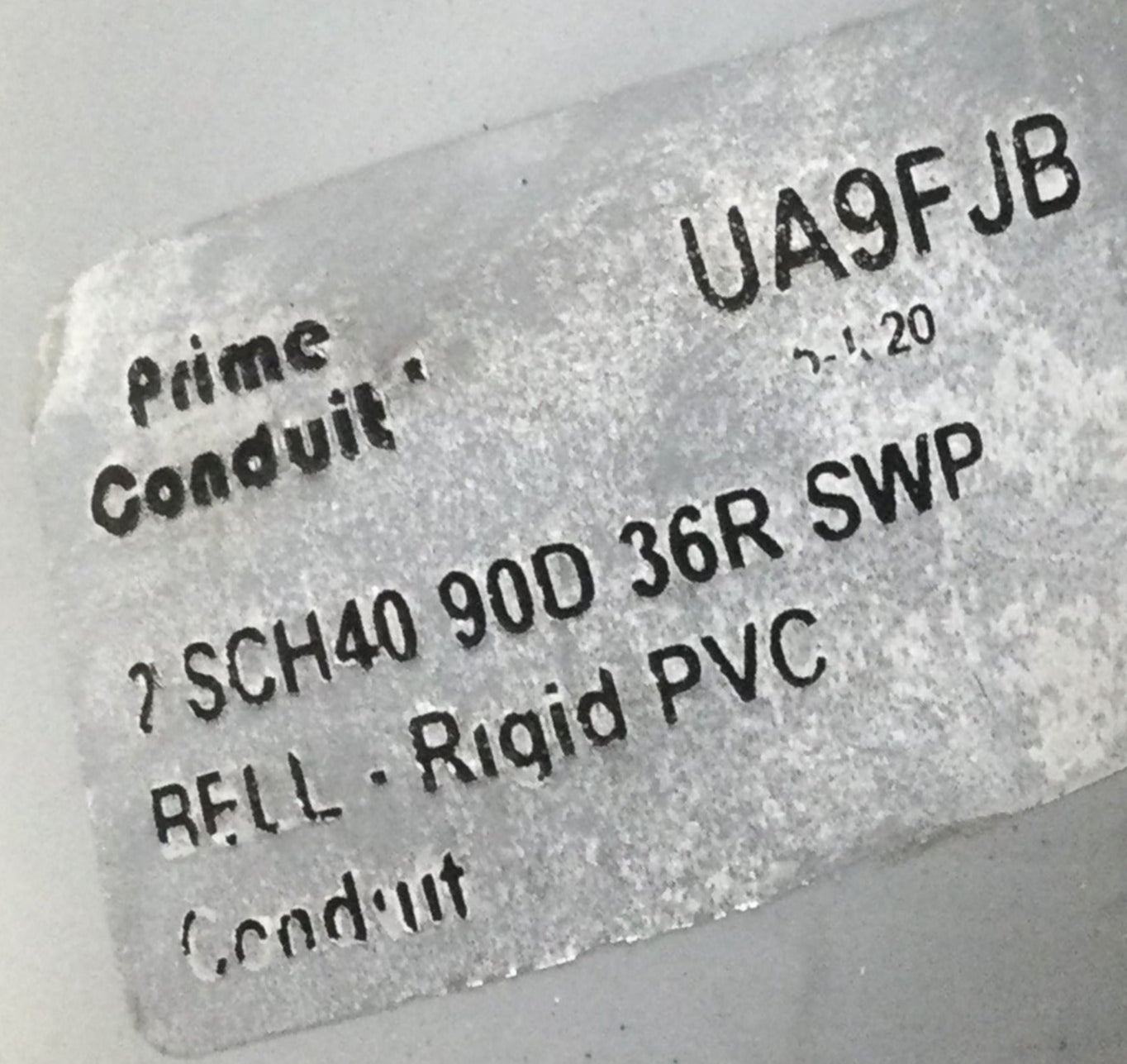 Prime Conduit UA9FJB 2" Schedule 40 90D 36R 90 Degree PVC Elbow