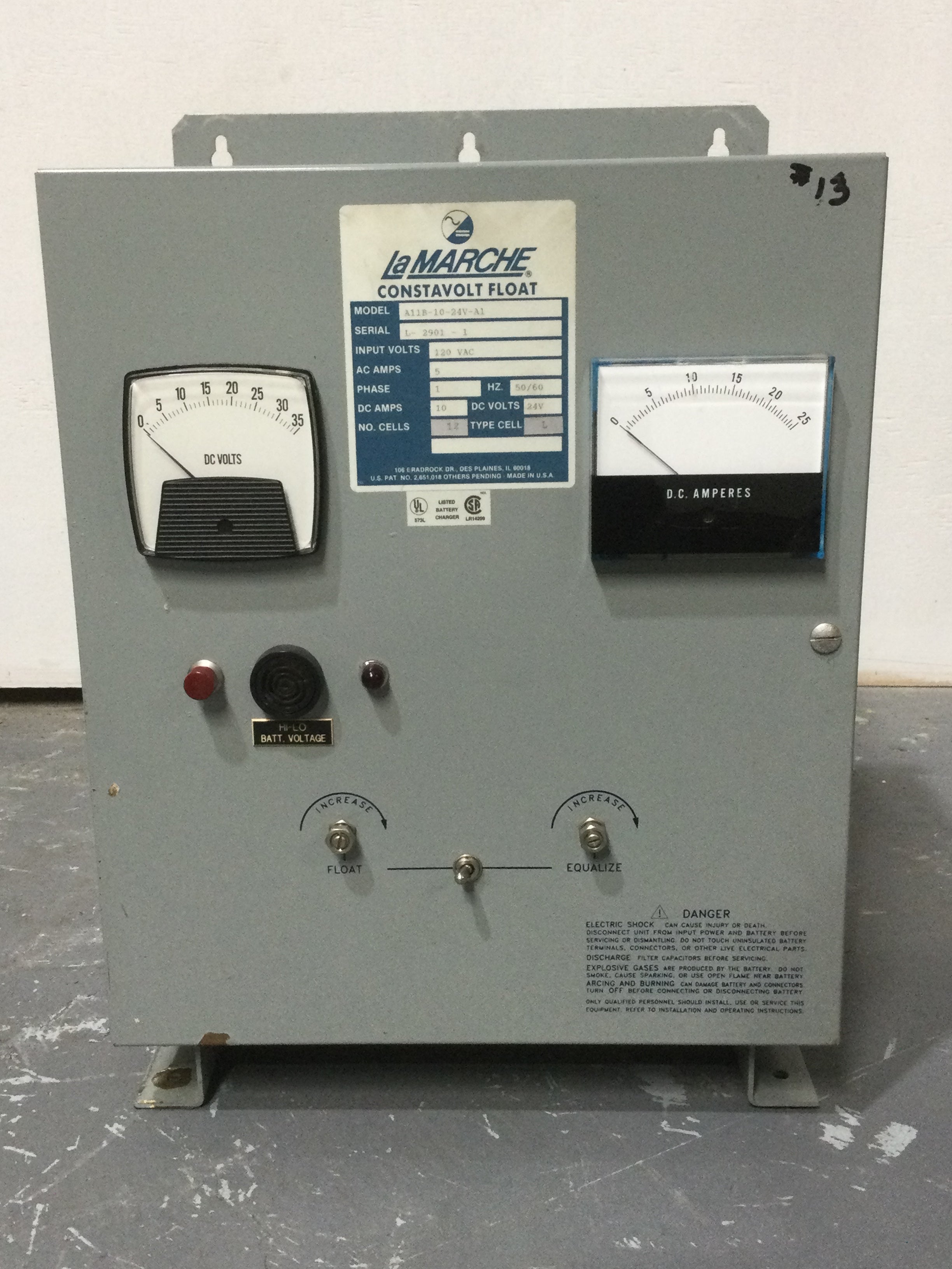 LaMarche Constavolt Float A11B1024VA1 5 Amp 1 Phase 120V 50/60Hz Ba