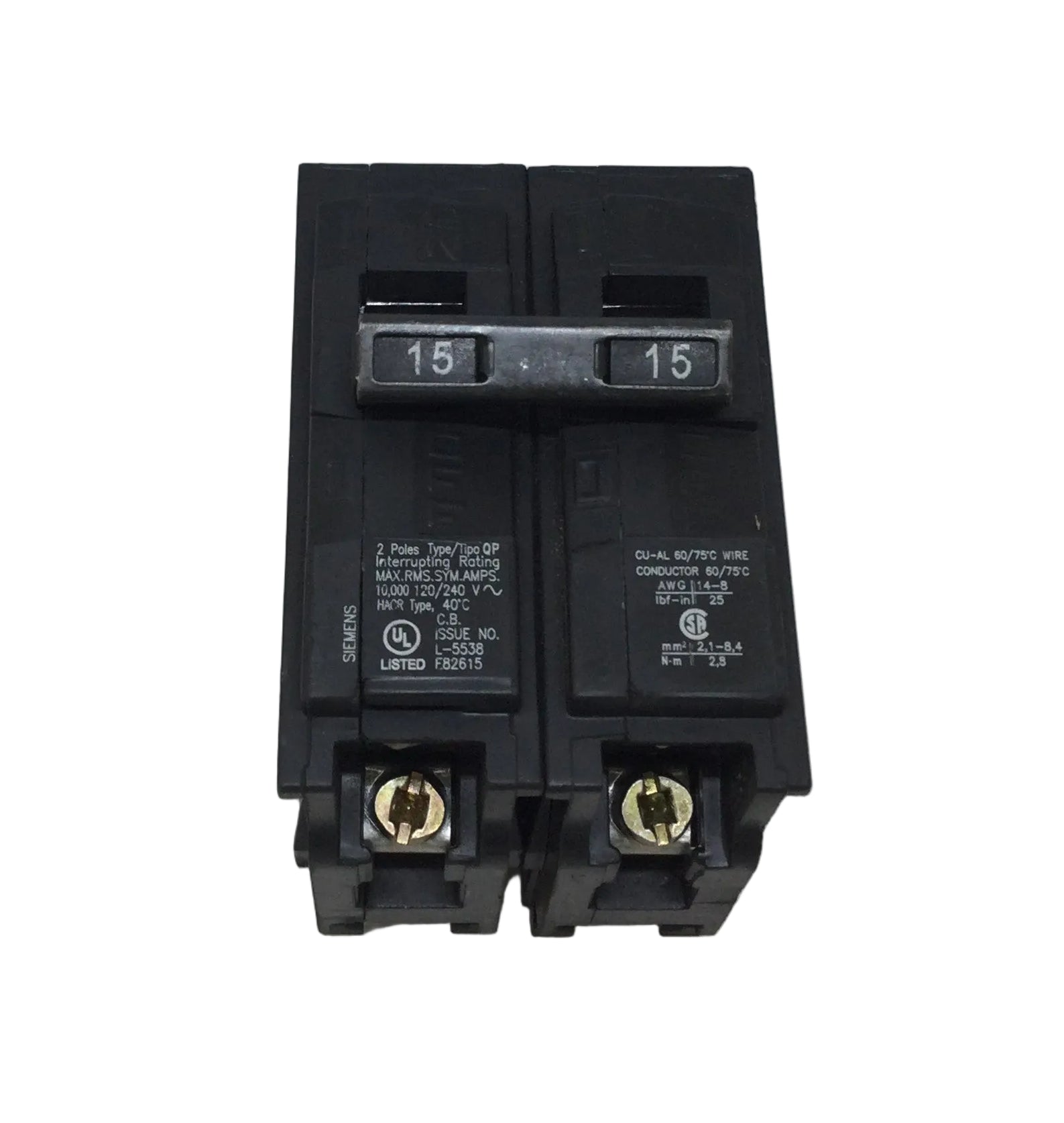 Double Pole Qt Circuit Breaker Siemens 60 Amps Double Pole 2 Circuit Breaker  783643148659 15 Amp Breaker