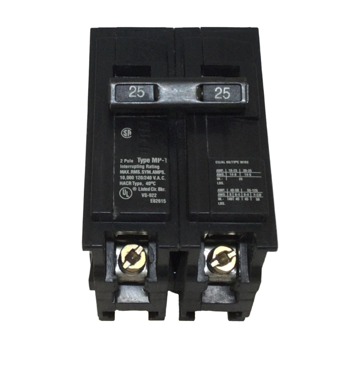 Murray MP225 25 Amp 240 Volt 2 Pole Plug In Type MPT Circuit Breaker