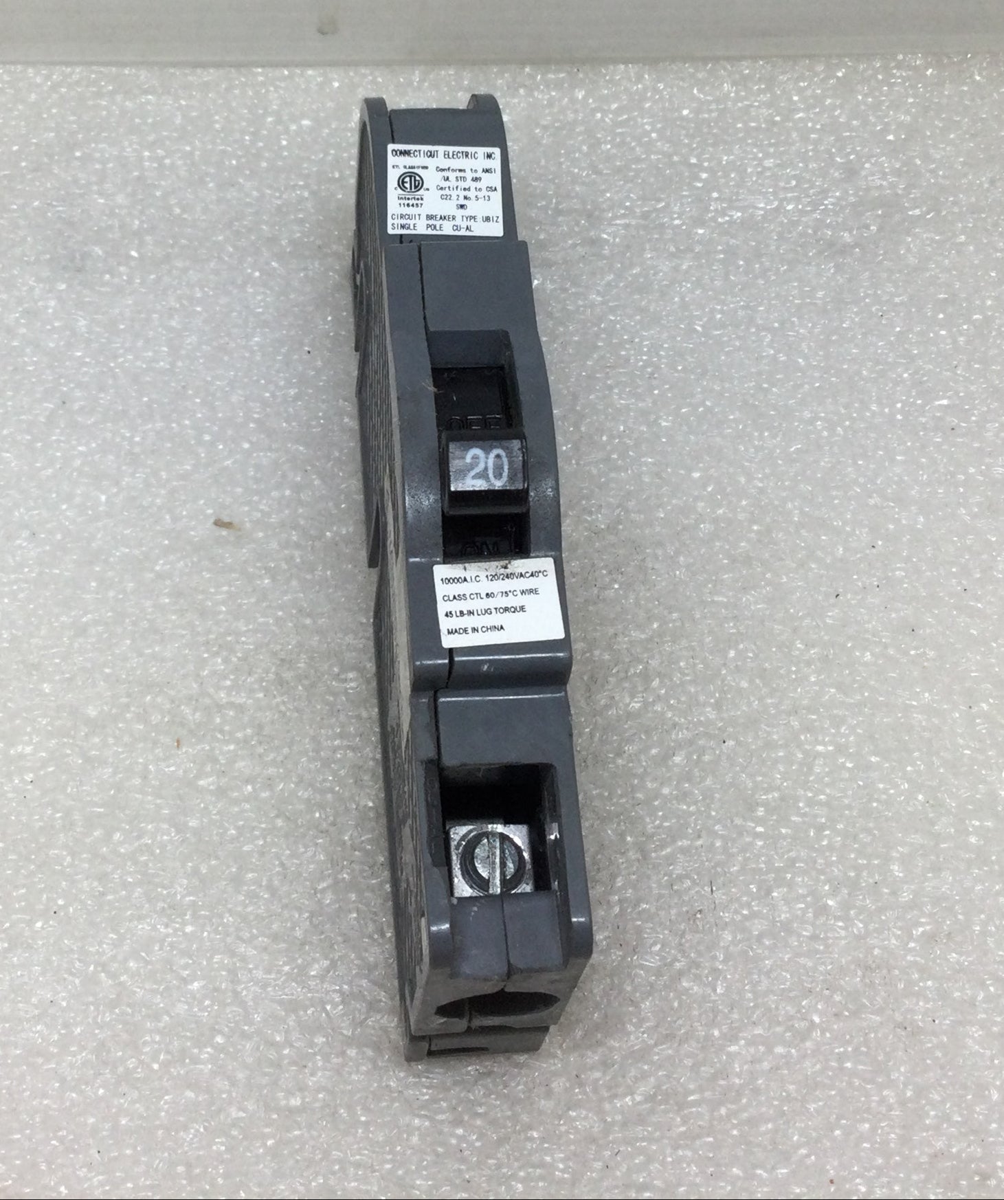 Connecticut Electric/UB Inc. UBIZ-20 20 Amp 1 Pole 120/240V Circuit Br