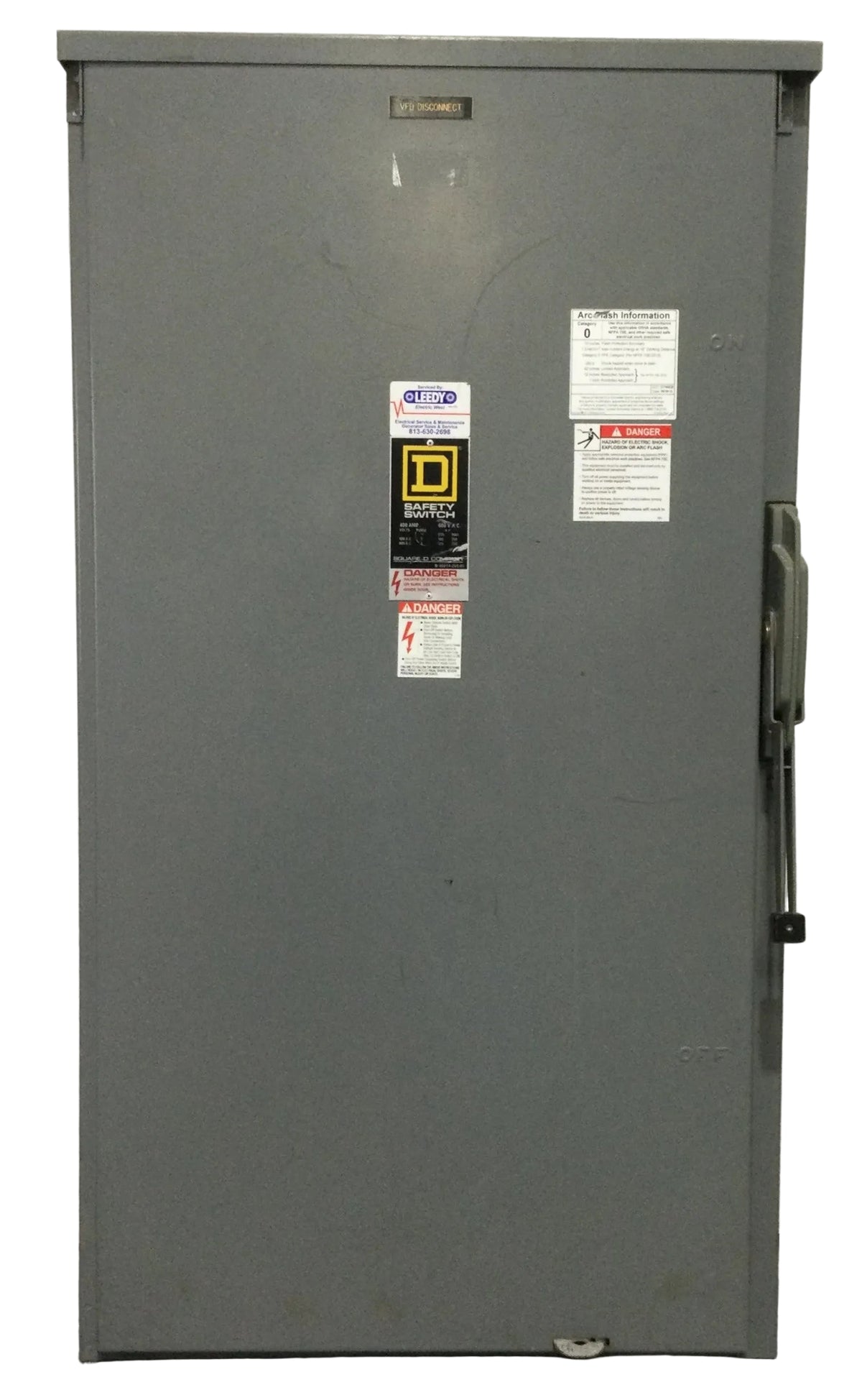 Square D H365NR 400 Amp 3 Pole 4W 600V Fusible HD Nema 3R Safety Switc