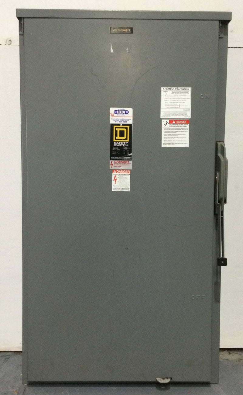 Square D H365NR -Safety switch, Fusible, 400A, 4 wire, 3 pole,  600v , Nema 3R