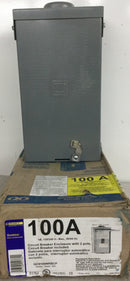 Square D Q02100NRB 100 Amp 120/240V Outdoor Circuit Braker Enclosure with 2 Pole Circuit breaker included.