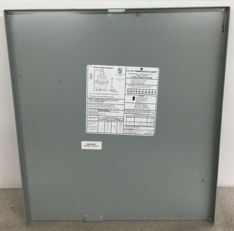 GE TSMR420CSCUGPP 200 Amp 4-Space 8-Circuit Combination Main Breaker/Ringless Meter Socket Outdoor Load Center -Front Cover Only 14 3/8" x 15 7/8"