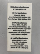 Princeton Power Systems GTIB 480-100 100KW 3 Phase Utility Interactive Inverter 72" x 36.5" x 18"