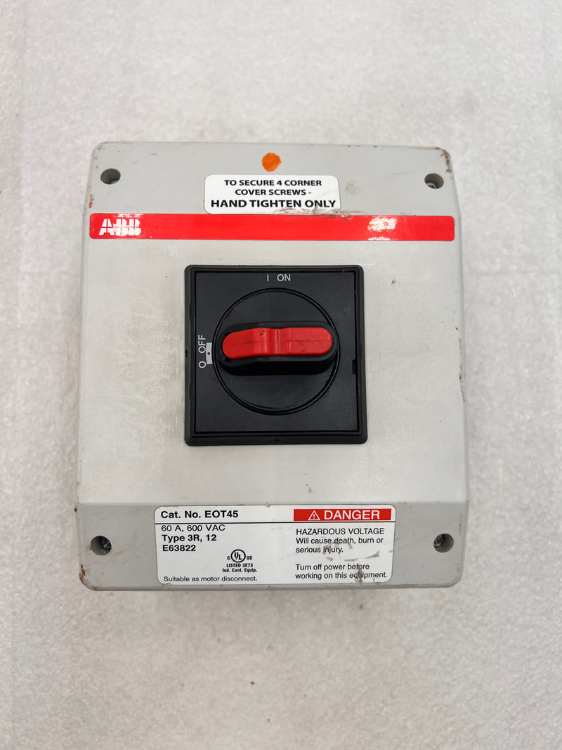 ABB EOT45 Safety Switch 60A 600v Type 3R 12 E63822