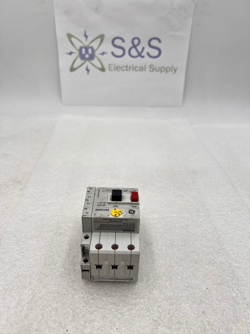 GE CR72AMG Manual Motor Controller 24-660v 1.0-1.6A with CR72AXA11 Aux Contact