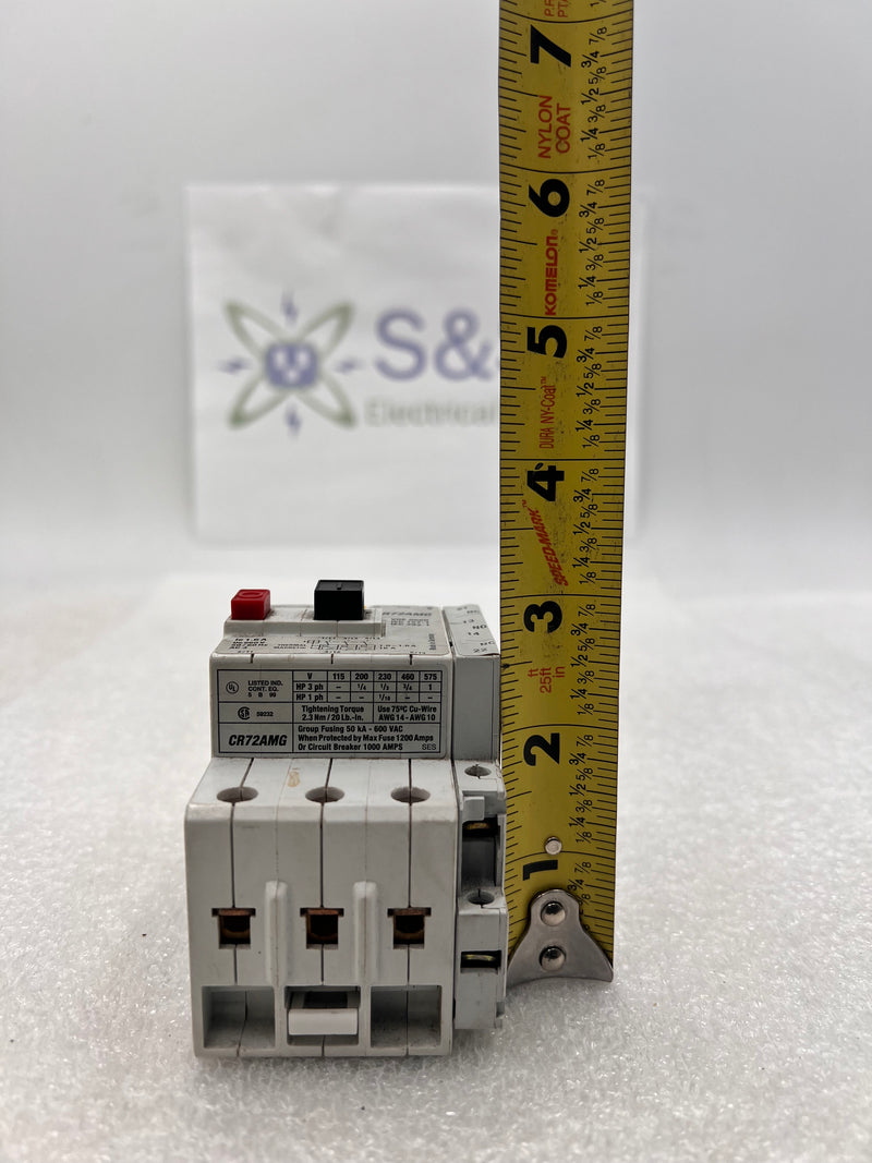 GE CR72AMG Manual Motor Controller 24-660v 1.0-1.6A with CR72AXA11 Aux Contact