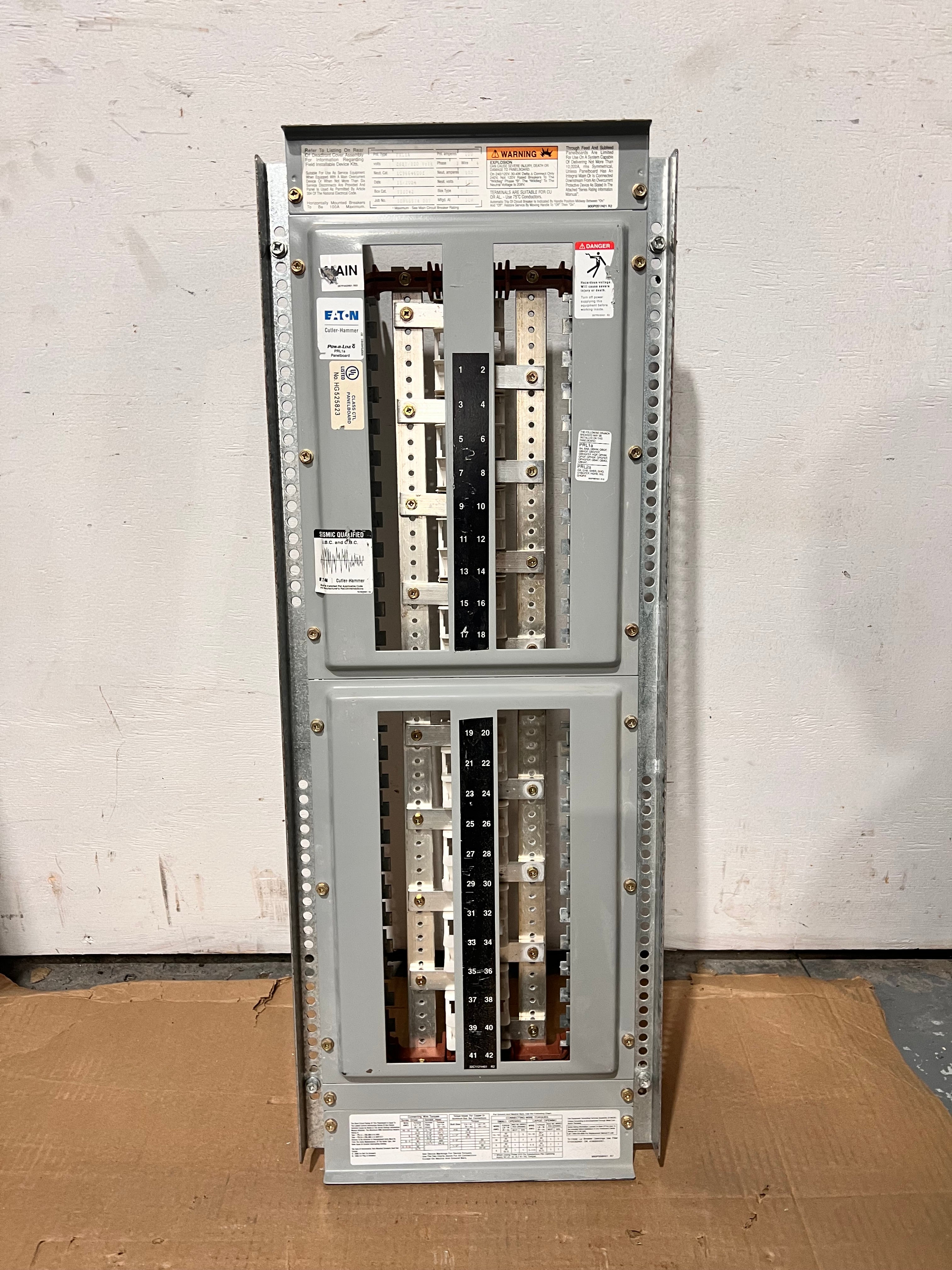 Power R Line Cutler Hammer PRL1A Pow-R-Line C 100 Amps 208Y/120VAC 42 Circuit Panel
