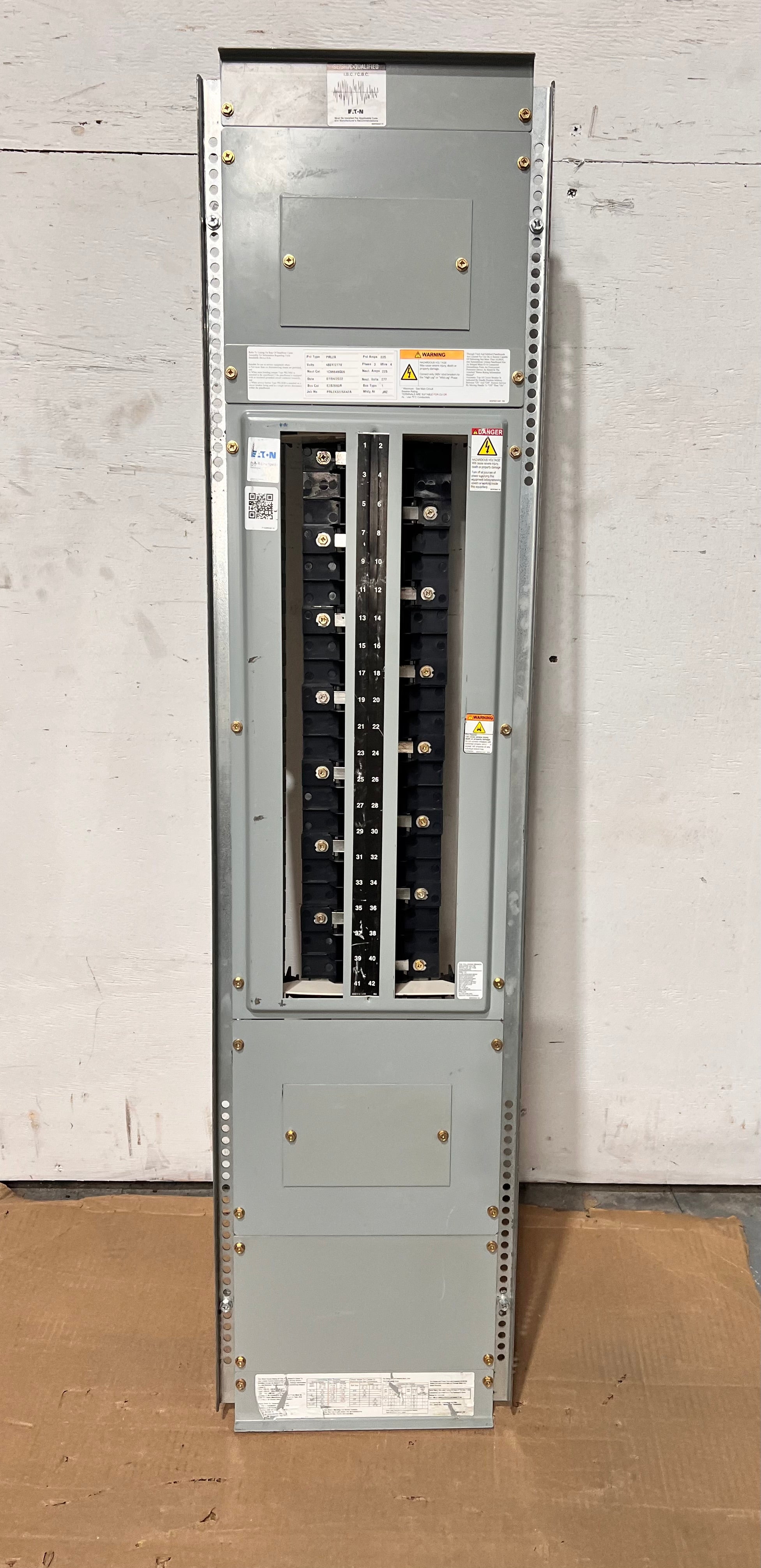 Color Code 277v Panel PRL2X 225 Amp Pow-R-Line Expert 480Y/277V 3 Phase 4 Wire Panelboard
