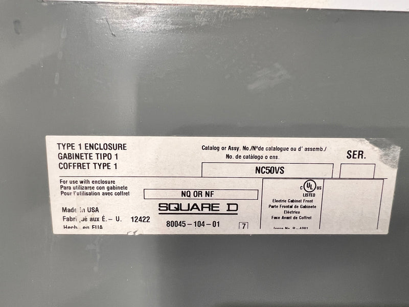 Square D NC50Vs Nema 1 Surface Mount NQ/NF Panelboard Cover/Trim 50" x 20"