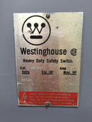 Westinghouse/Bryant HFN367 800A 3P 600V Fusible HD Safety Switch 65 1/2" x 38"