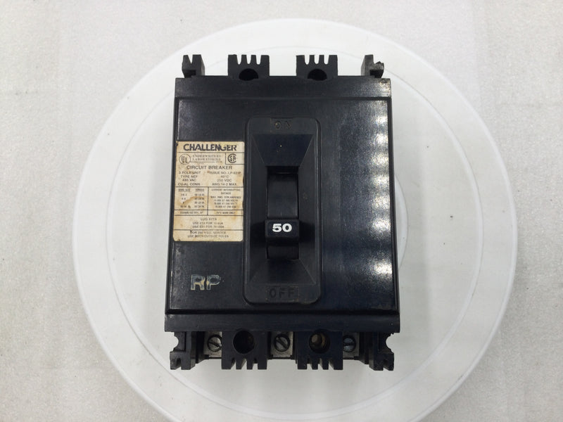 Challenger NEF433050 50 Amp 3 Pole 480V Circuit Breaker - Cosmetic Flaw