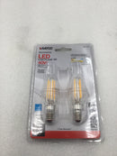 Satco S21721 Dimmable LED Decorative Flame Tip Lamp 4.5 Watt 120 VAC (Pack of 2)