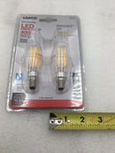 Satco S21721 Dimmable LED Decorative Flame Tip Lamp 4.5 Watt 120 VAC (Pack of 2)