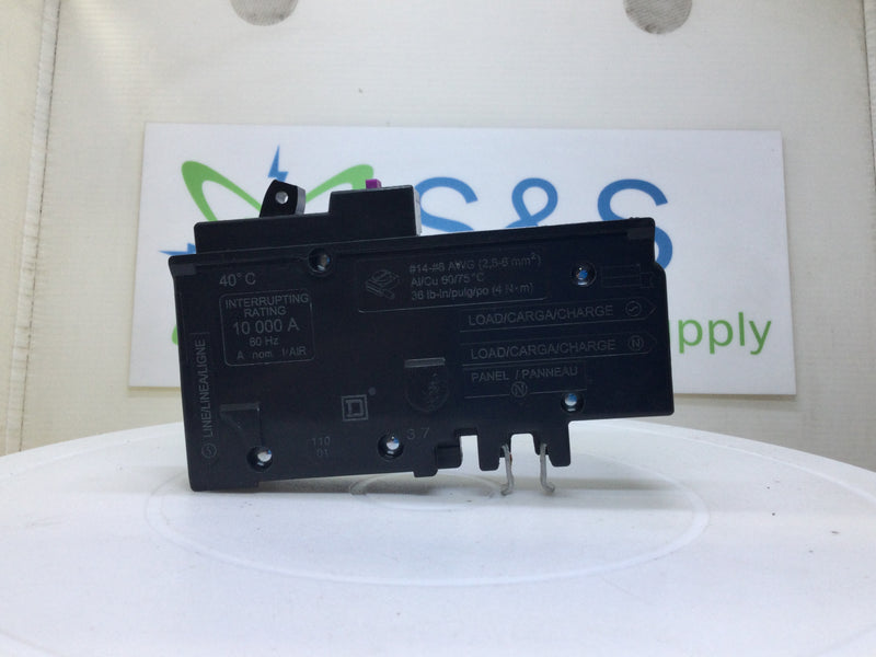 Square D/Homeline HOM115PDF 15 Amp 1 Pole 120V Neutral Style Circuit Breaker