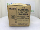 Hubbell 9259 15 Amp 125 Volts 4 Outlet Cluster w/ Hook