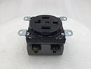 Hubbell 9430 30 Amp 125/250V Grounding Flush Receptacle - Black Porcelain