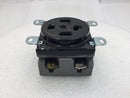 Hubbell 9430 30 Amp 125/250V Grounding Flush Receptacle - Black Porcelain