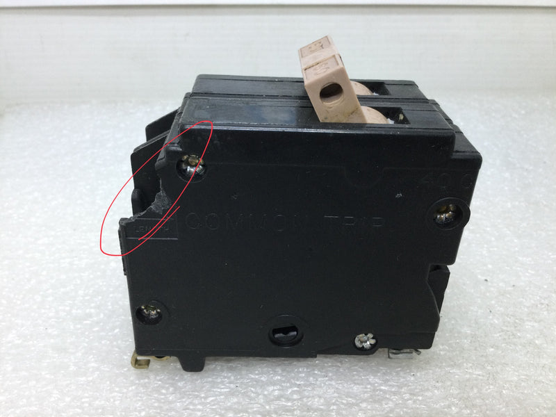 Cutler Hammer CH260 2 Pole 60 Amp Type CH Metal Hook 1/2 Notch Circuit Breaker