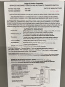 Briggs & Stratton 100SED 071071-02 ATS Automatic Transfer Switch