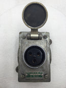 Russell & Stoll 3743 10/20 Amp 600/250 VAC 3W 2P Industrial Receptacle