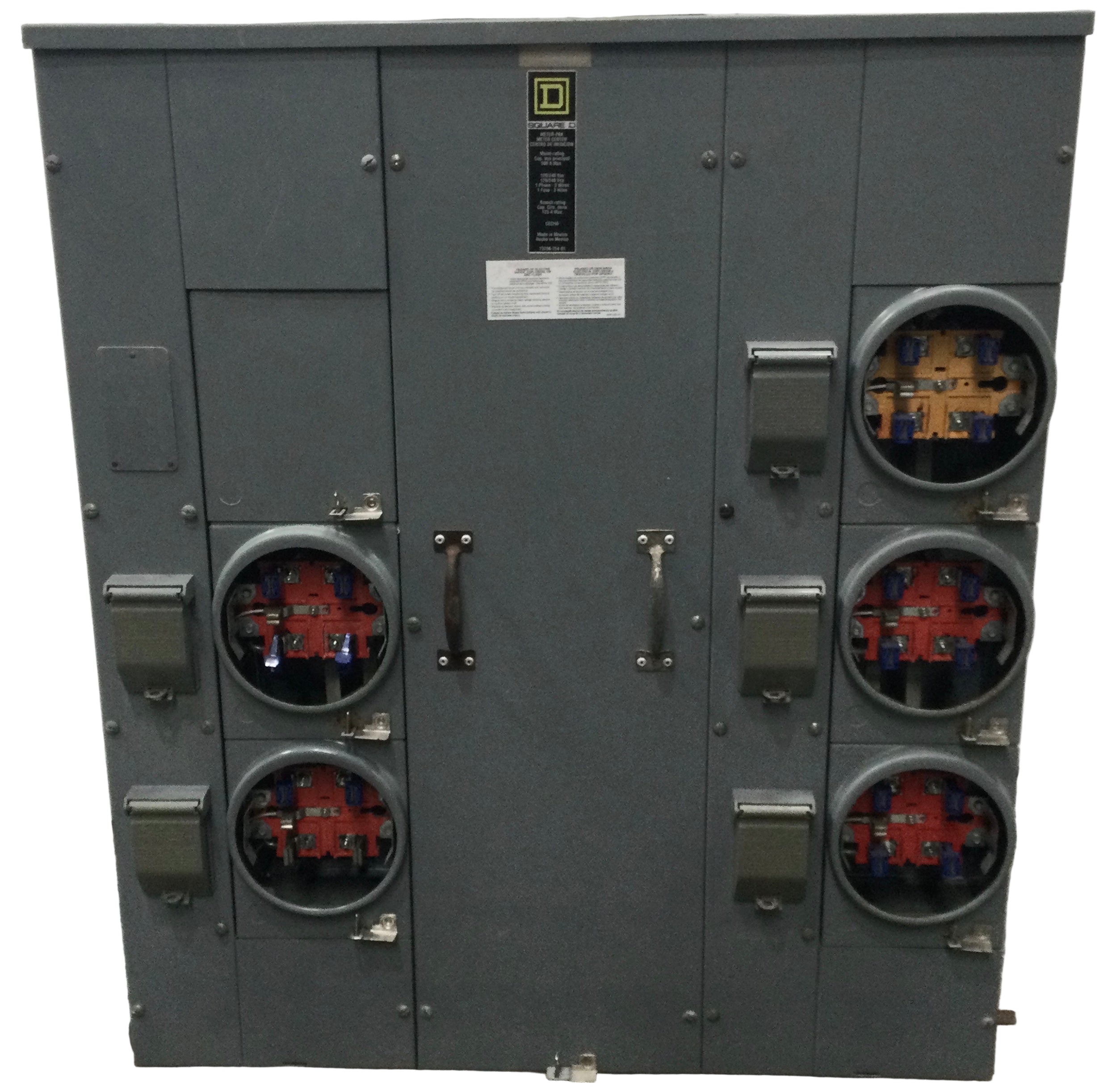 Meter Pack Rack Square D MP155125 500 Amp 240 Volts Main Lug 1 Phase 3 Wire Meter Pack