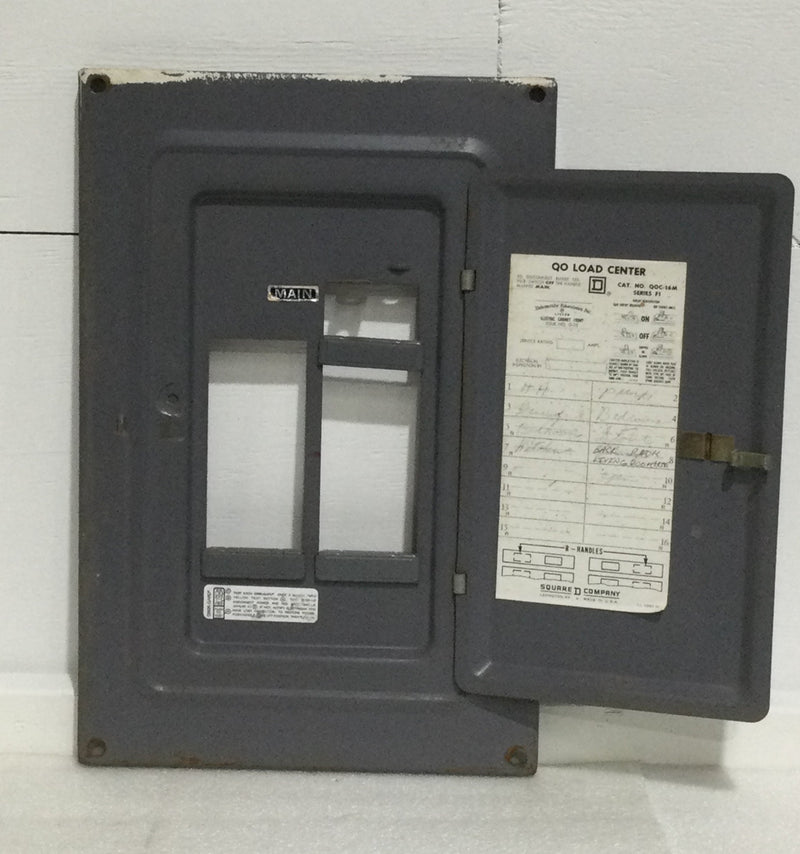Square D QOC-16M Cover/Door Only with Main 16 Space Series F1 17 3/8" x 11 5/8"