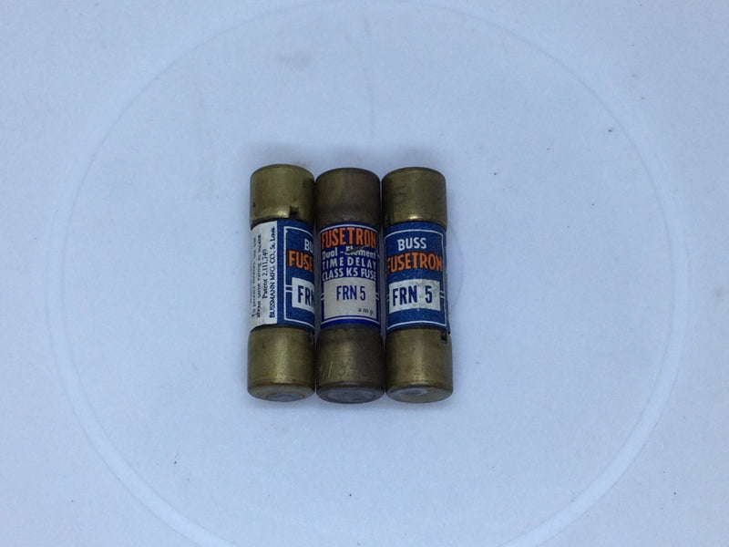 Bussmann/Fusetron FRN-5 5 Amp 250V Dual Element Time Delay Class K5 Fuse