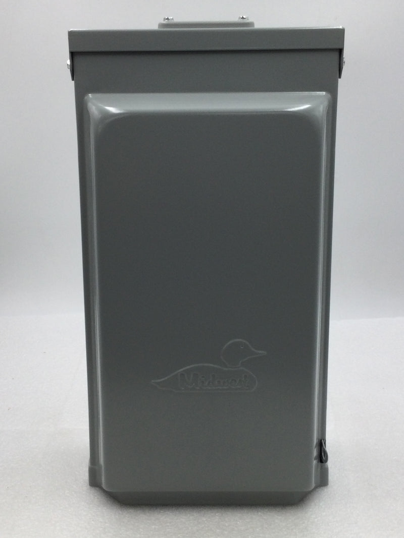 Midwest U038C010 -  100 AMP, 240 V, 4 space 4 Circuit,  temporary power outlet