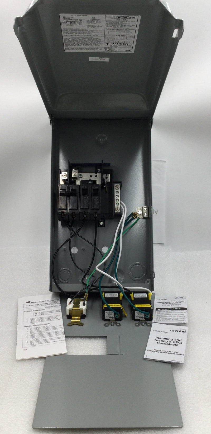 Midwest U038C010 -  100 AMP, 240 V, 4 space 4 Circuit,  temporary power outlet