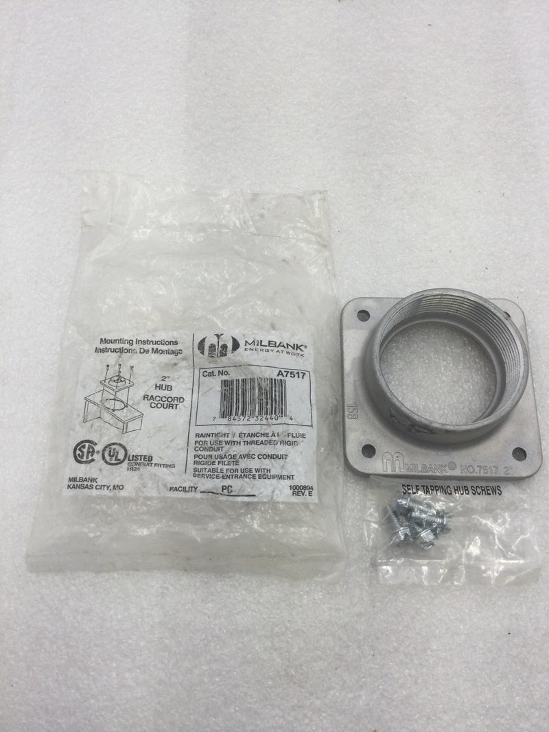 Milbank A7517 2" Aluminum Screw Mount Meter Socket Hub