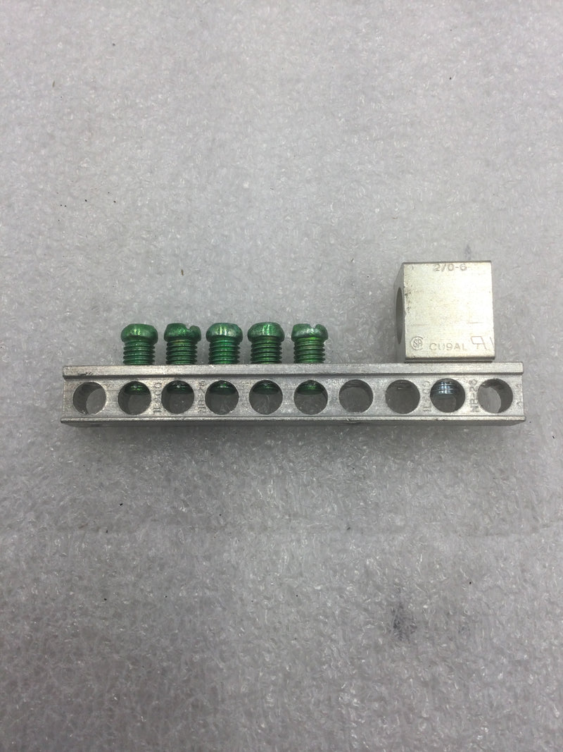 Eaton GBKP520 5 Terminal Ground Bar Kit w/2/0 Lug for Eaton BRP & CHP Plug-On Neutral Loadcenters