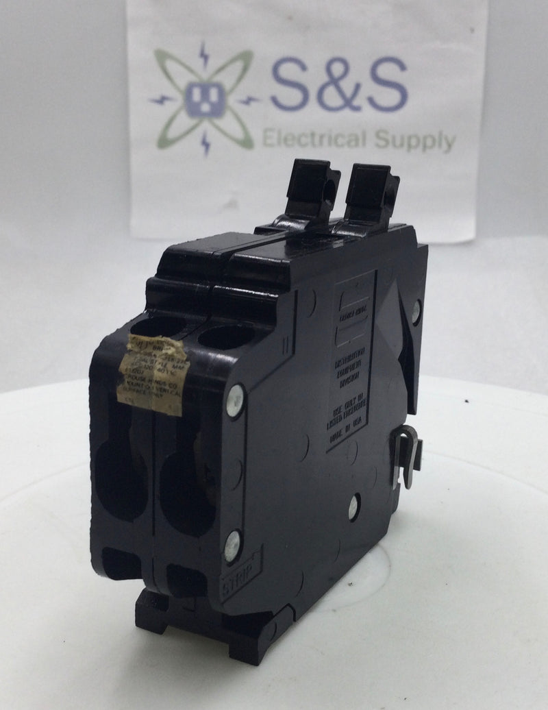 Crouse-Hinds MH215 15 Amp 2 Pole 240V Circuit Breaker - w/ Left & Right Hooks