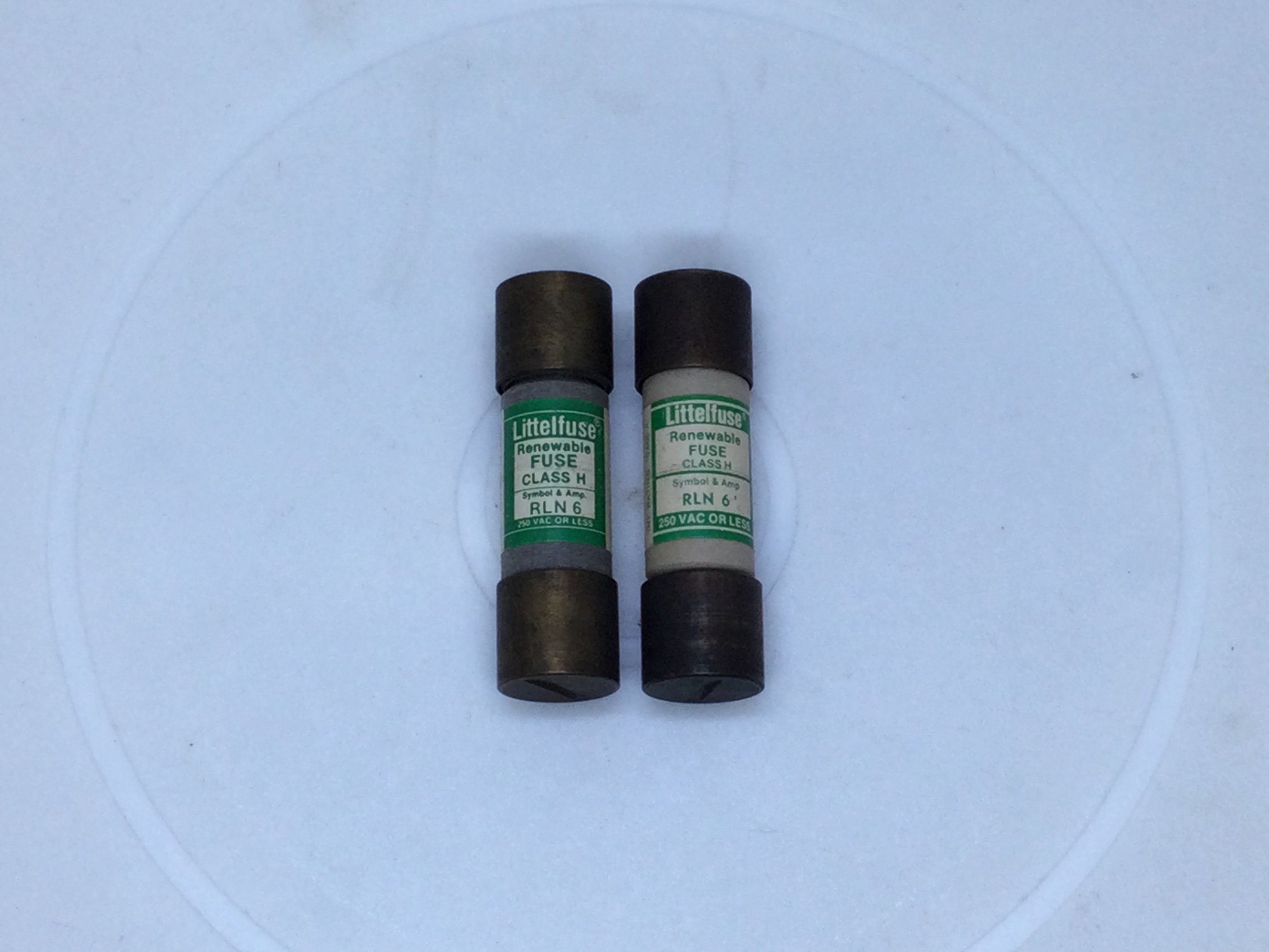 Littelfuse RLN 6 6 Amp 250V Renewable Class H Fuse - Lot of 2