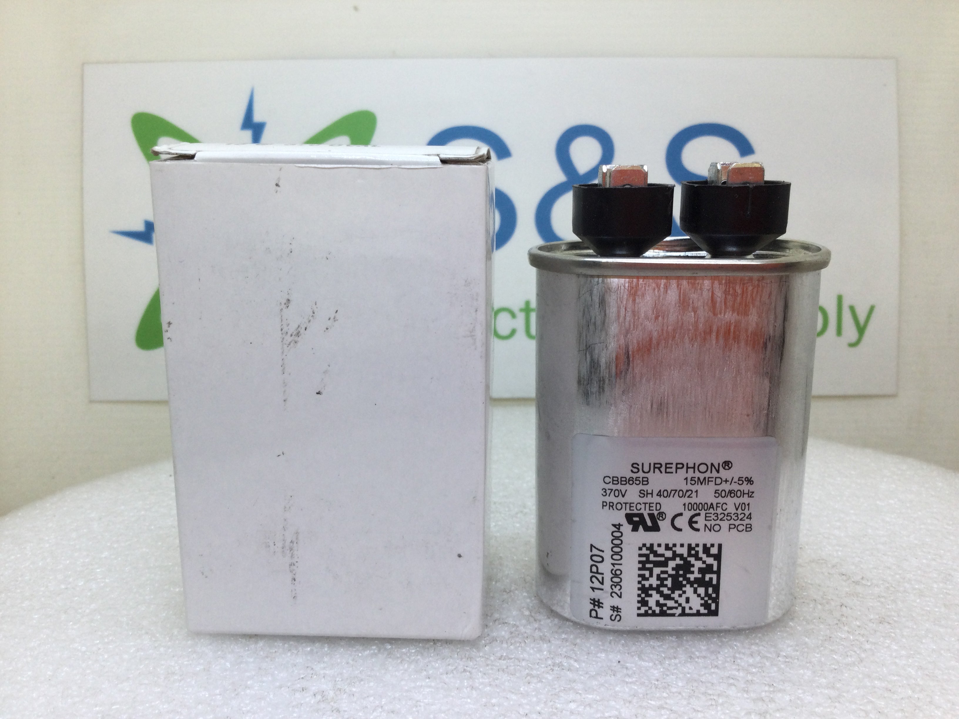 Surephon CBB65B 15MFD+/-5% 370V 50/60hz Run Capacitor 12P07