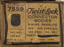 Hubbell HBL-7559 15 Amp 3 Wire 125V Twist-Lock Female Connector Body