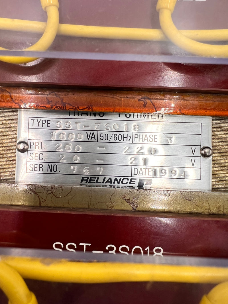 Reliance Electric SST-3S018 1000VA 3 Phase Transformer
