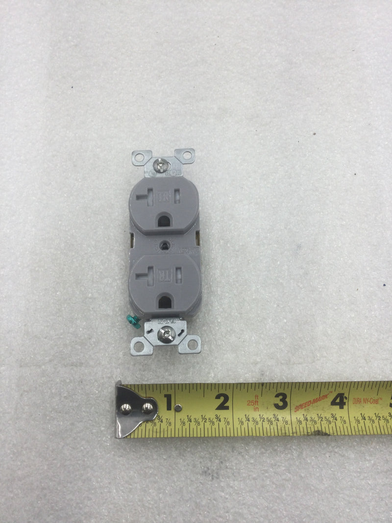 Eaton TRBR20GY-BX-LW 20 Amp Gray Tamper Resistant Duplex Receptacle