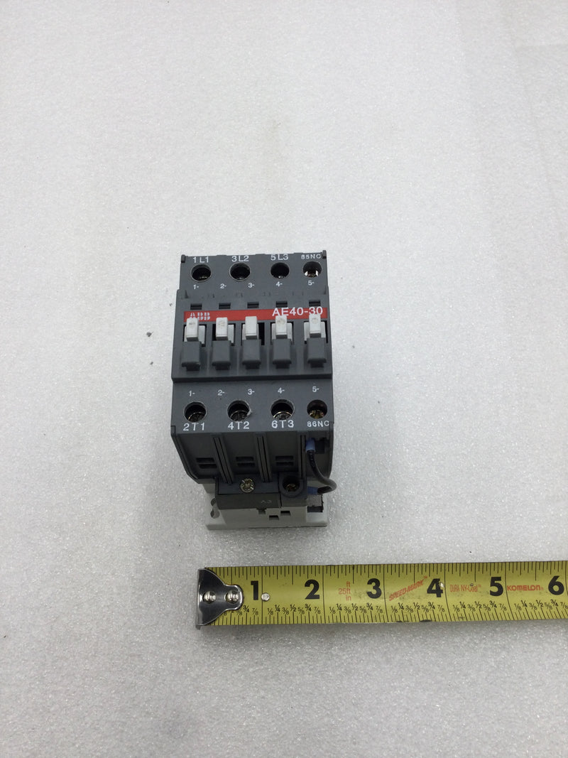 ABB AE40-30 60 Amp 3 Pole 120-600 VAC 3-7.5 HP Contactor with 24 VDC Coil