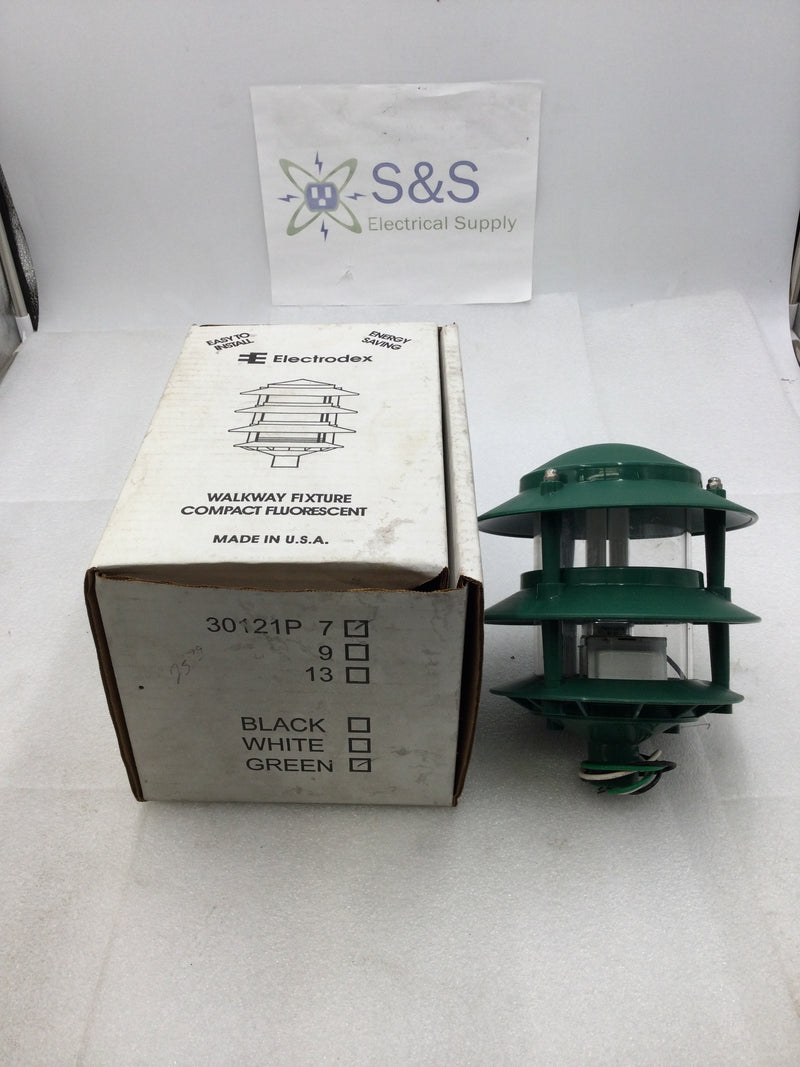 Electrodex 30121P-7 Architectural Grade 7" 120 VAC Walkway/Landscape CFL Light Fixture in Green