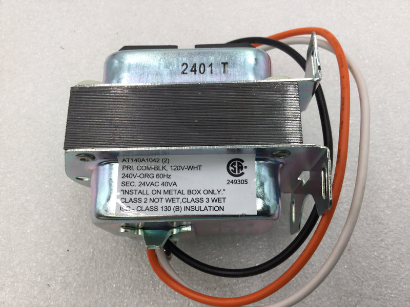 Resideo AT140A1042 Transformer 120/240 VAC Primary 24 VAC 40 VA Secondary w/Mounting Plate