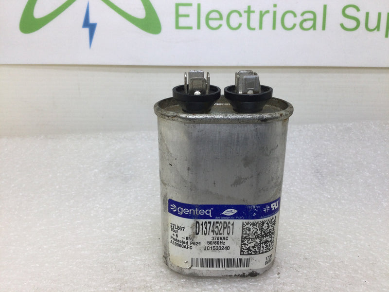 Genteq D137452P61 15uf +/-6% 370Vac 50/60Hz Capacitor