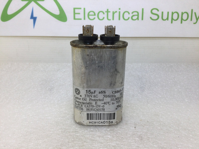 CBB65-V 15uF +/-6% 370Vac 50/60Hz Oval Capacitor