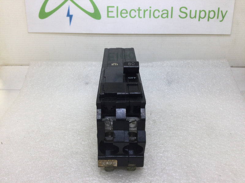 Square D Q12080 2 Pole 80 Amp Circuit Breaker